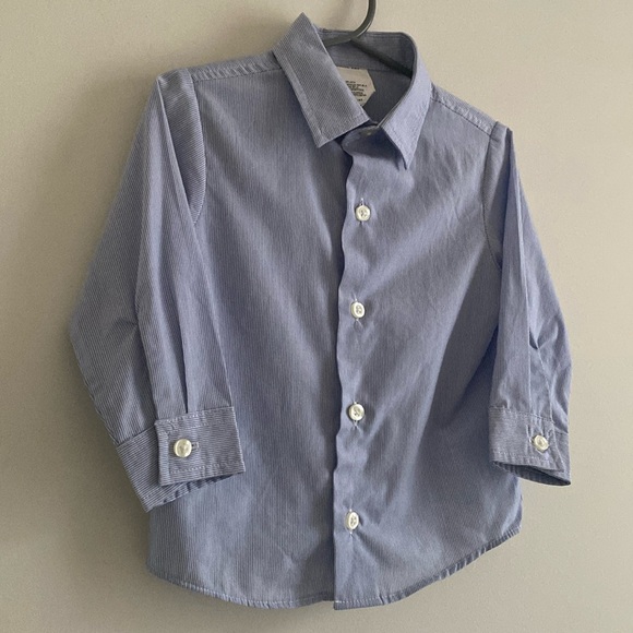 Unbranded Boys Pinstripe Button Down Dress Shirt - Picture 6 of 14